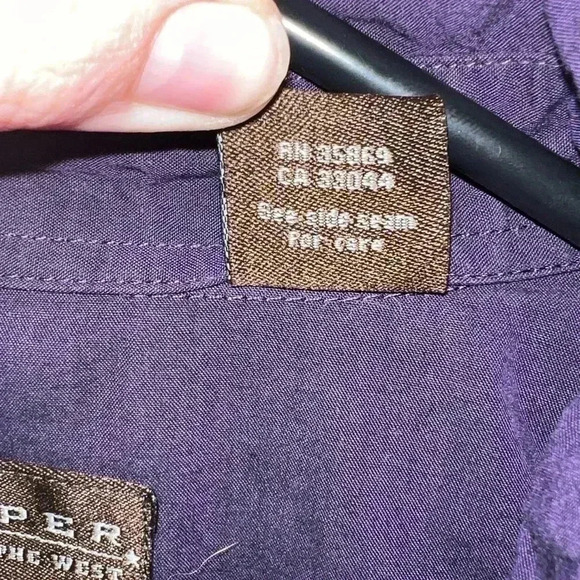 Roper Western Button Shirt BOYS XL (16-18) -Pearl Snaps-solid Long Sleeve-NICE - Picture 8 of 10